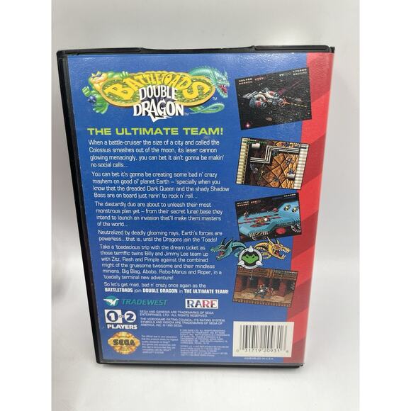 Battletoads / Double Dragon (Sega Genesis, 1993) No Manual With Box - Picture 2 of 10